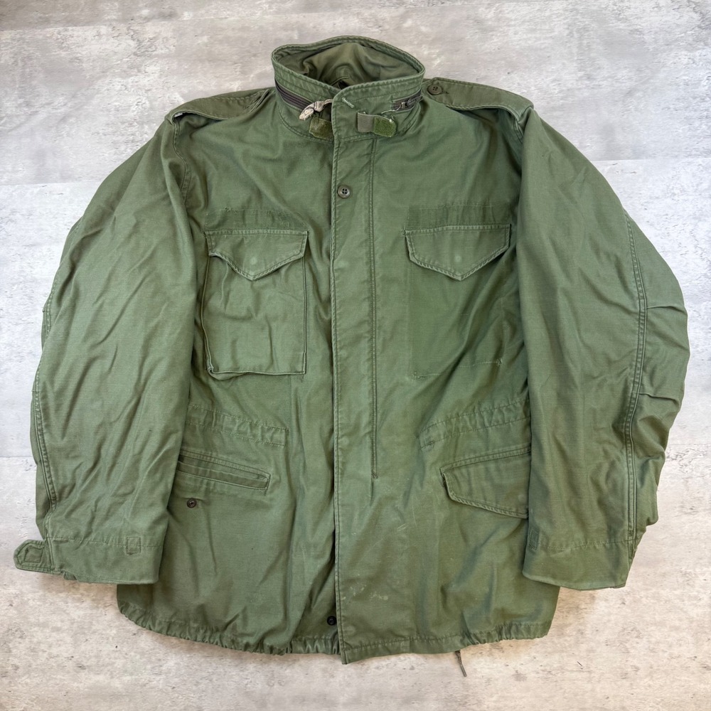 Vintage US Military M-65 Field Jacket Olive Drab Green Large Regular M65 Coat